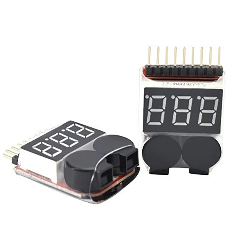 Lipo Battery Voltage Tester Low Voltage Buzzer Alarm for 2-8S Lipo Life LiMn Li-ion Battery Checker Monitor