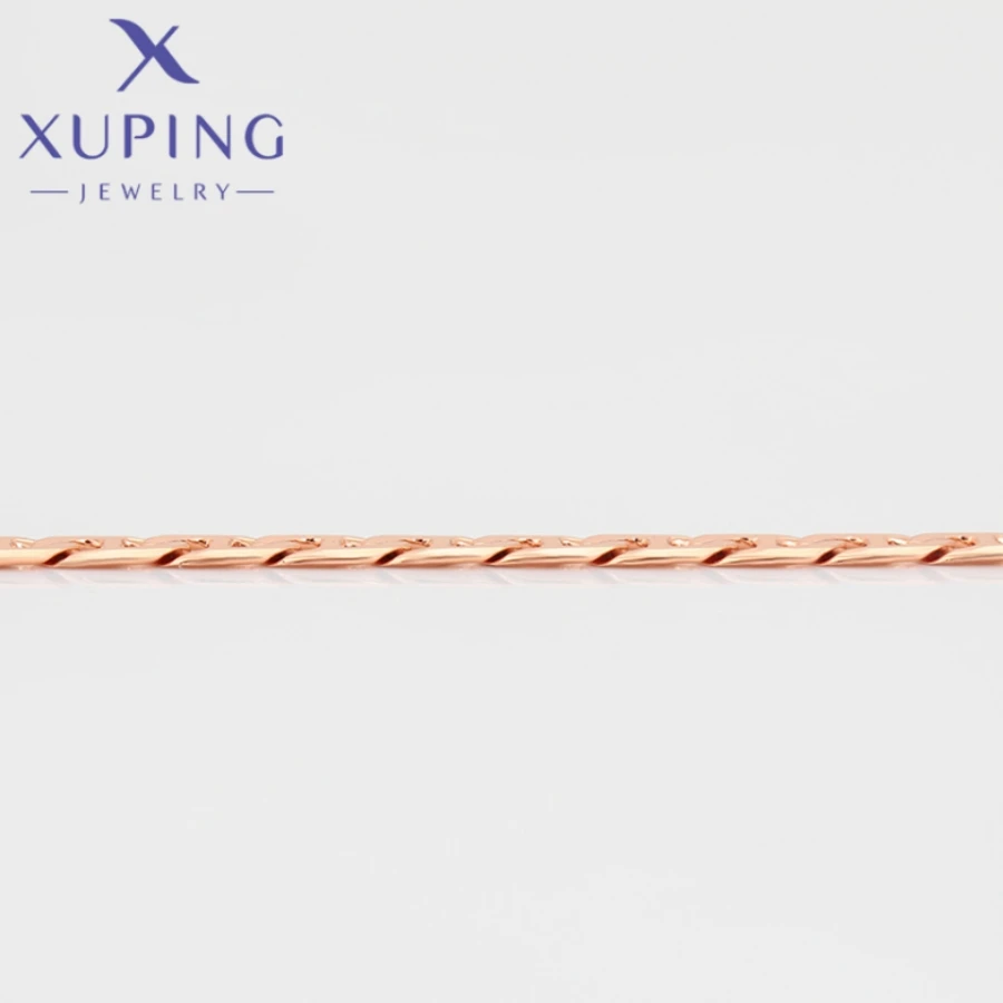 Xuping-لون الذهب الوردي سلاسل قلادة للرجال والنساء ، مجوهرات دائرية ، حفلة عيد الميلاد هدية ، رائعة الاسلوب المناسب ، جديد ، A00914980