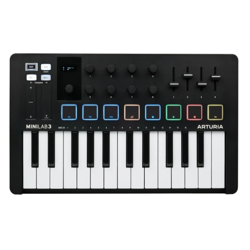 Arturia MiniLab 3 small controller USB-powered design 25 note velocity-sensitive slim keyboard