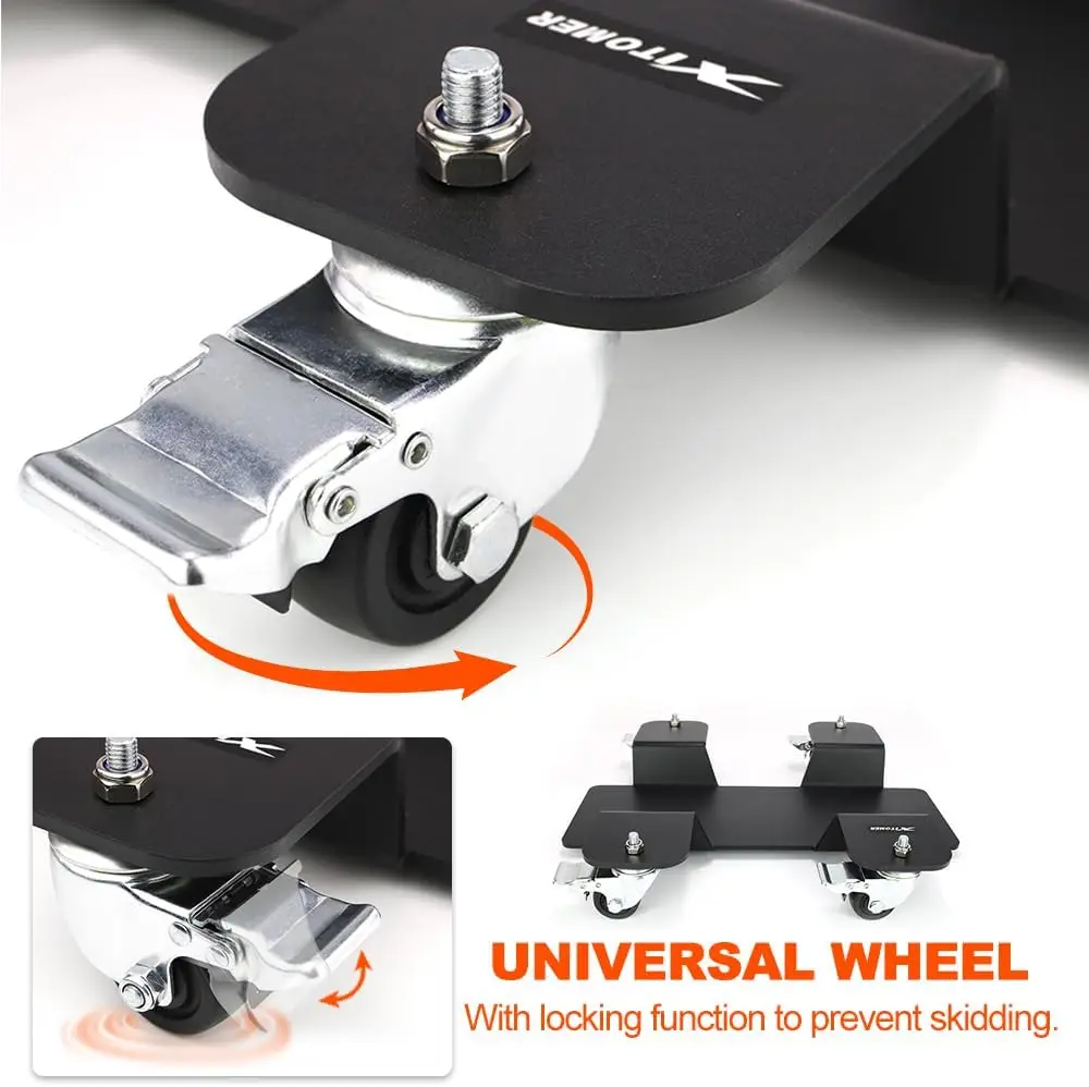 Motorcycle - Holds Up to 500lbs - Center Stand Mover Dolley 360-Degree Castor Heavy-Duty Bike Dolly for Easy Movement in Tight S