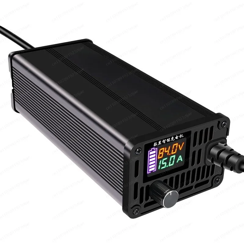 60V Lithium Battery Charger Aluminum Shell, Adjustable 8A 10A Fast Charging for LiFePO4 & Ternary Battery