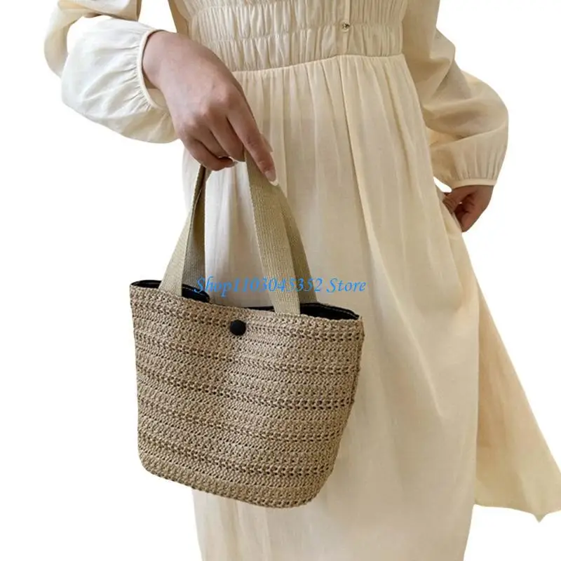 

Уникальная соломенная сумка для обеда, богемные сумки, пляжная сумка-ведро большой вместимости, идеально подходящая для пикников