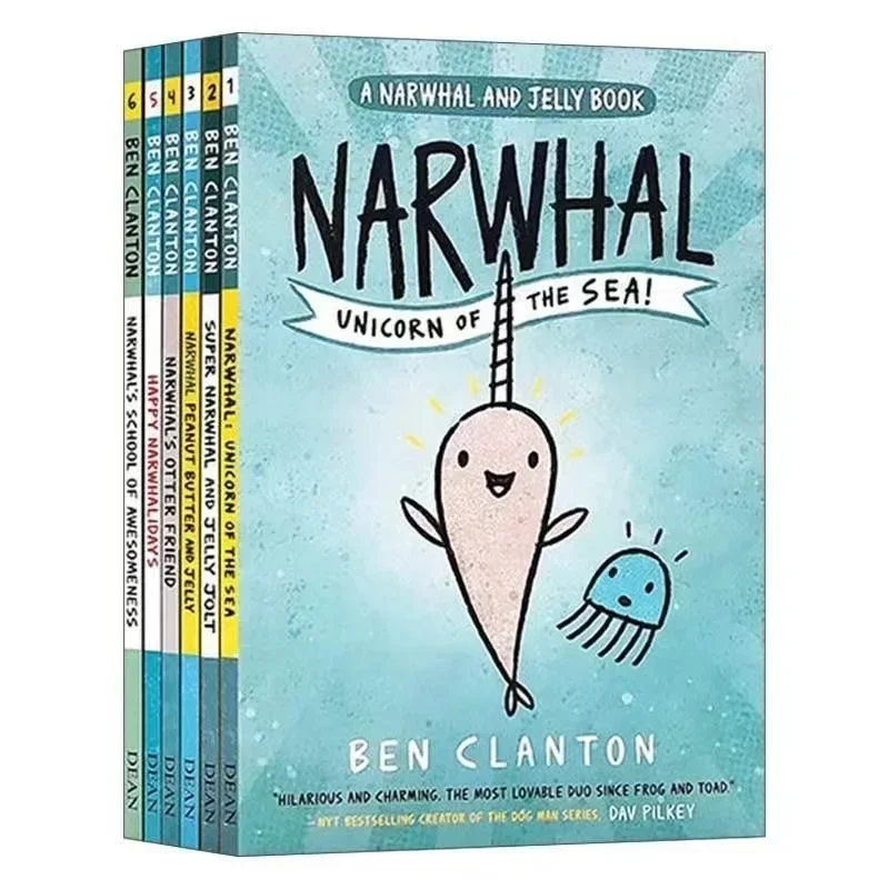 

8 Volumes Narwhal and Jelly Storybook Children's Picture Comic Book Kids English Reading Gift