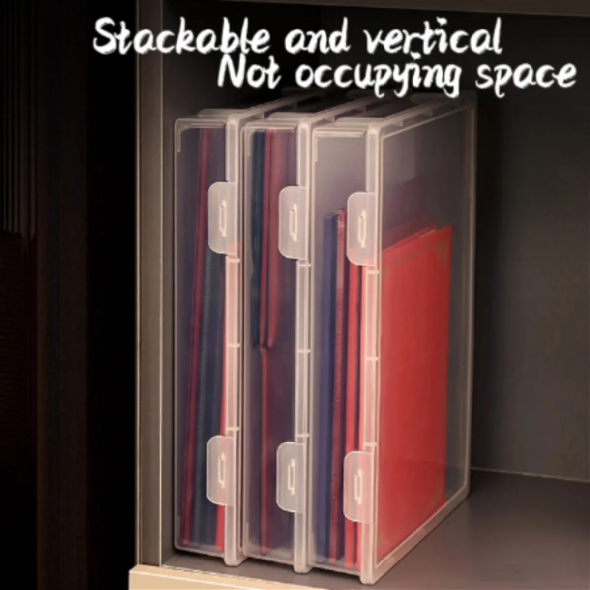 منظم الملفات البلاستيكية صندوق تخزين مربع شفاف A4 صندوق تخزين صندوق تخزين الملفات م