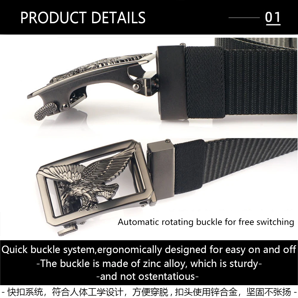 TUSHI New Automatic Buckle Nylon s For Men Business Fashion Canvas Designer Casual Trousers Wearable Breathable Men's Belt