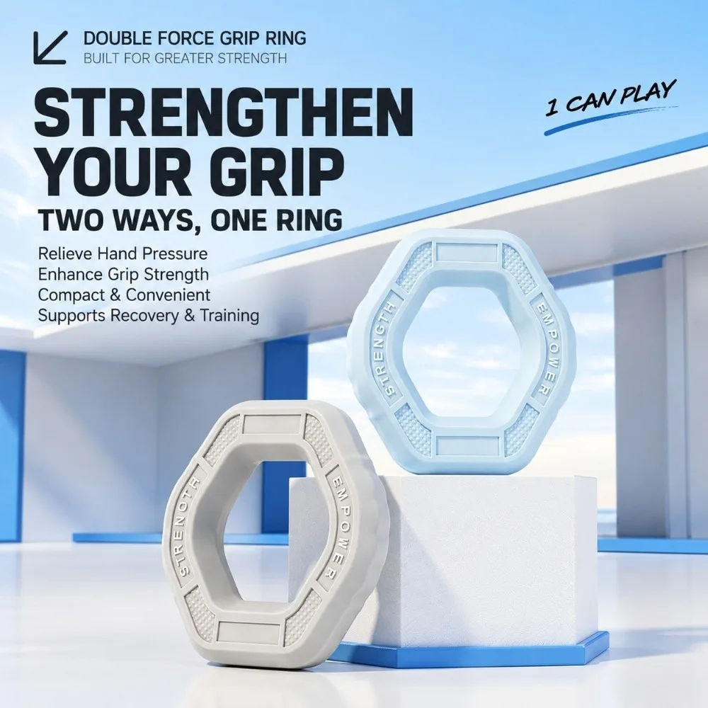 Portable Hand Grip Strengthener Non Slip Silicone Finger Exerciser Multiple Resistance Level Tear Resistant Hand Grip Ring
