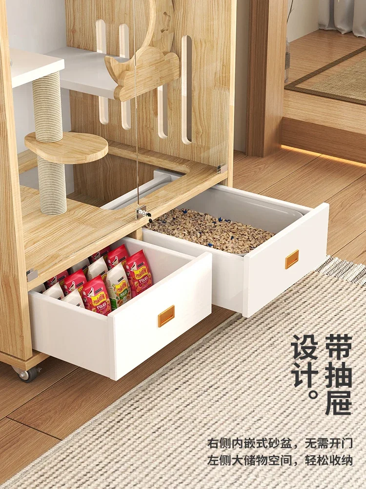 Balcony bungalow model, cat villa home waterproof cat toilet integrated indoor large space