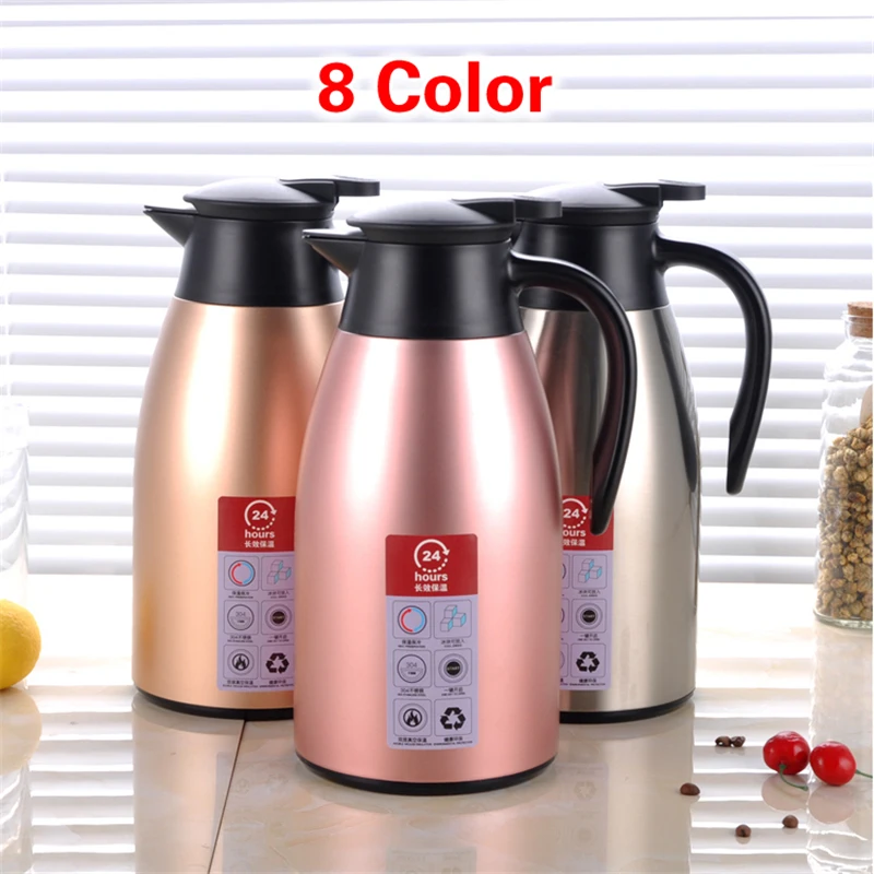 

304 stainless steel Thermos pot 2L double vacuum Flask keep warm 24 hours Coffee Tea Milk Jug Thermal Pitcher Home And Office