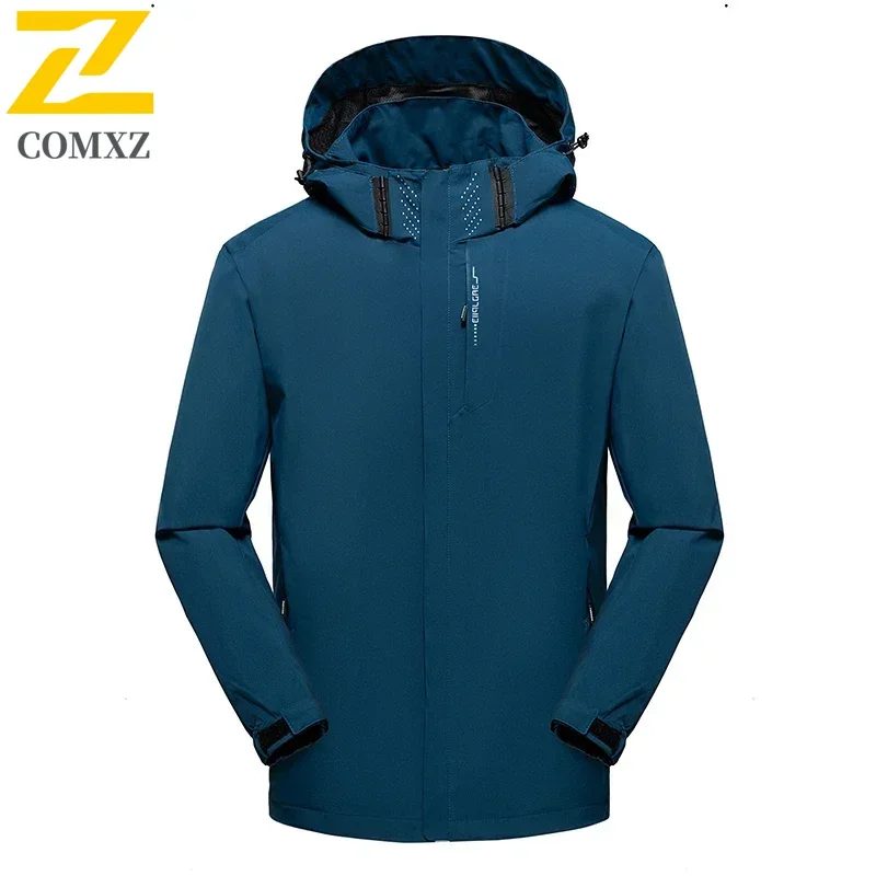 

2024 New Waterproof Functional Jacket Men's Casual Loose Thin Waterproof Windbreaker Autumn Couple Detachable Hat Fishing Coat