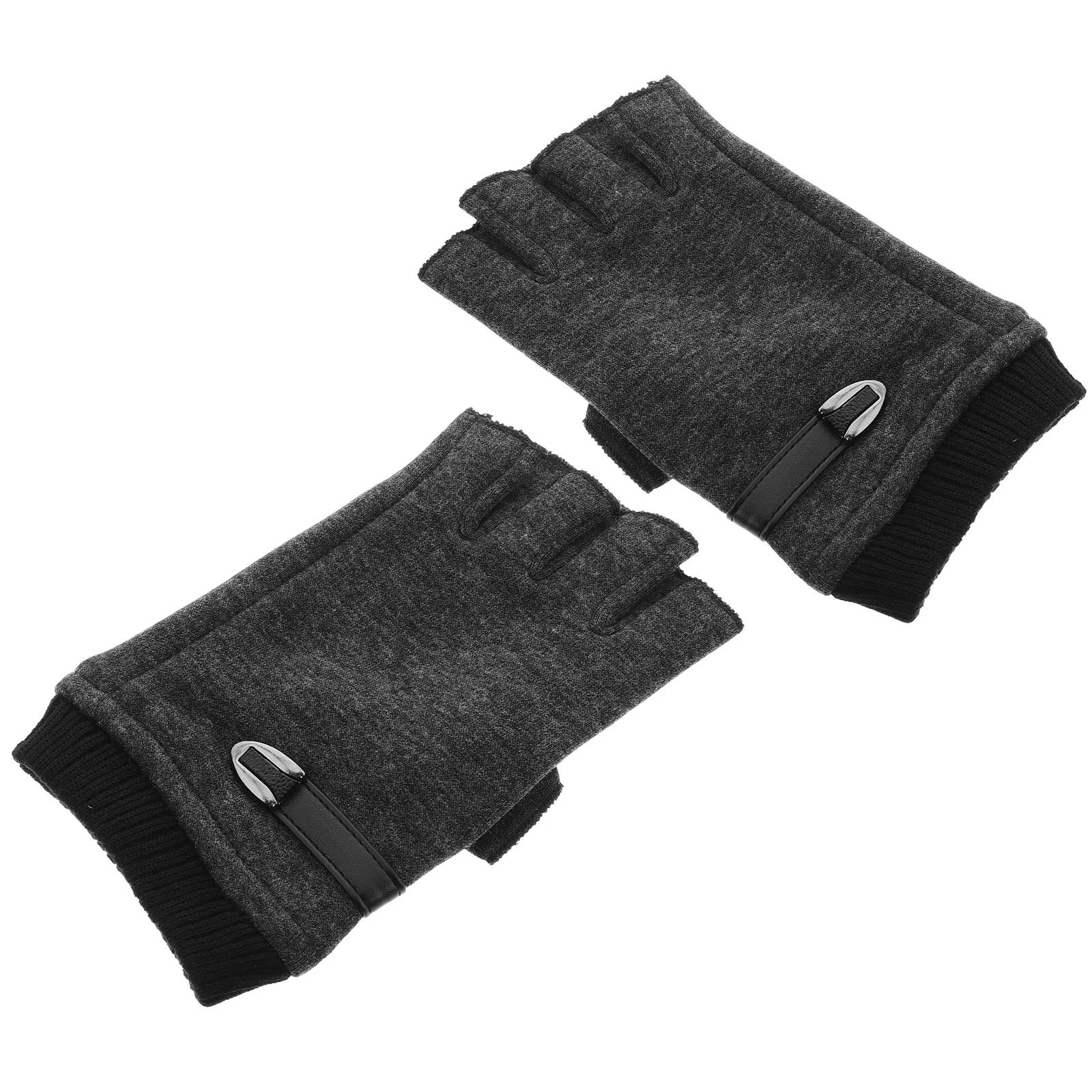 

1 Pair Warm Half Finger Gloves Driving Cycling Cold Weather Winter Touch Screen Nonpilling Durable Antislip Student Sports Fall
