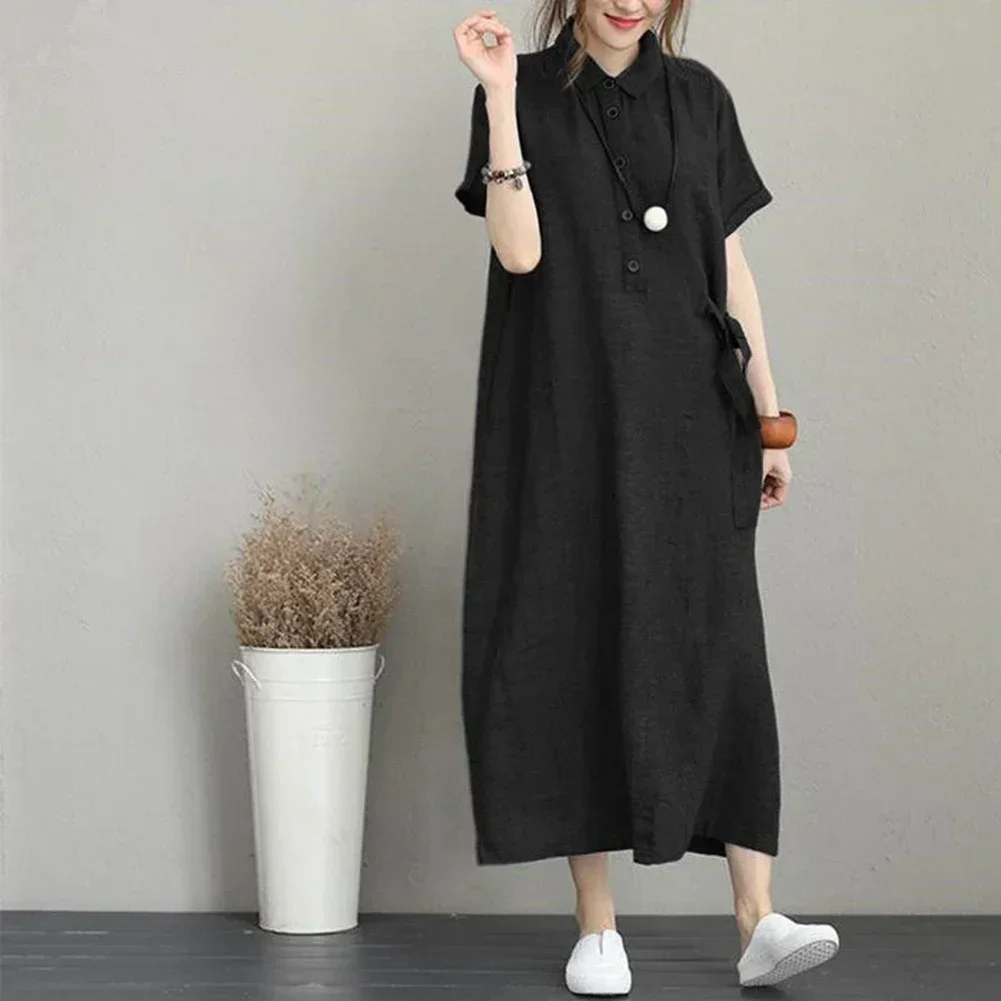 ชุดเดรสยาวผ้าชีฟองแต่งระบายคอวีสไตล์ชายหาดชุดเดรส MODE Korea หวานชุดเดรสยาวผ้าชีฟองสำหรับใส่ไปทะเลสไตล์ฤดูใบไม้ผลิฤดูร้อนเสื้อผ้ากุลสตรีฤดูร้อน