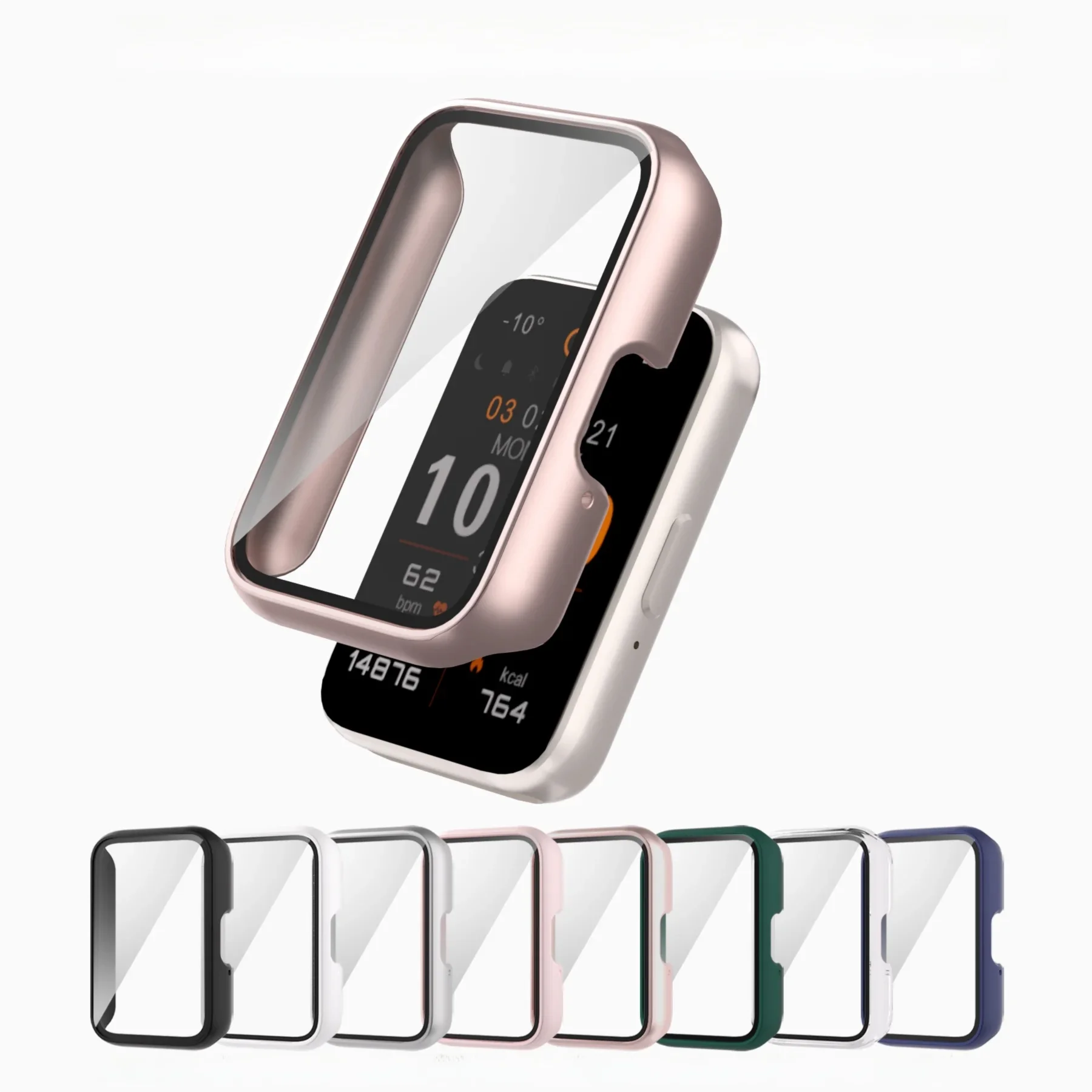Case for Samsung Galaxy Fit 3 Watch Women & Men,Screen Protector Coverage HD Ultra-Thin Bumper Case Compatible with Galaxy Fit 3
