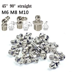 10PCS M6 M8 M10 Male Thread Straight Elbow Type Hydraulic Oil Grease Nozzle Pipe Fittings