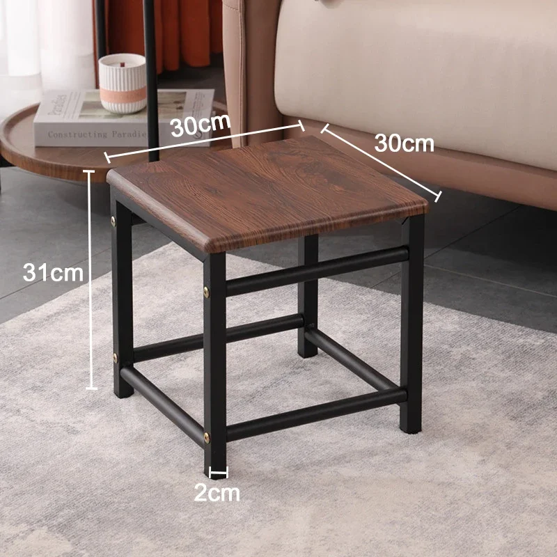 Household Use Hallway Simple Living Room Stool Shoe Changing Stool Ottomans Square Furniture Small Chair Wood Low Home