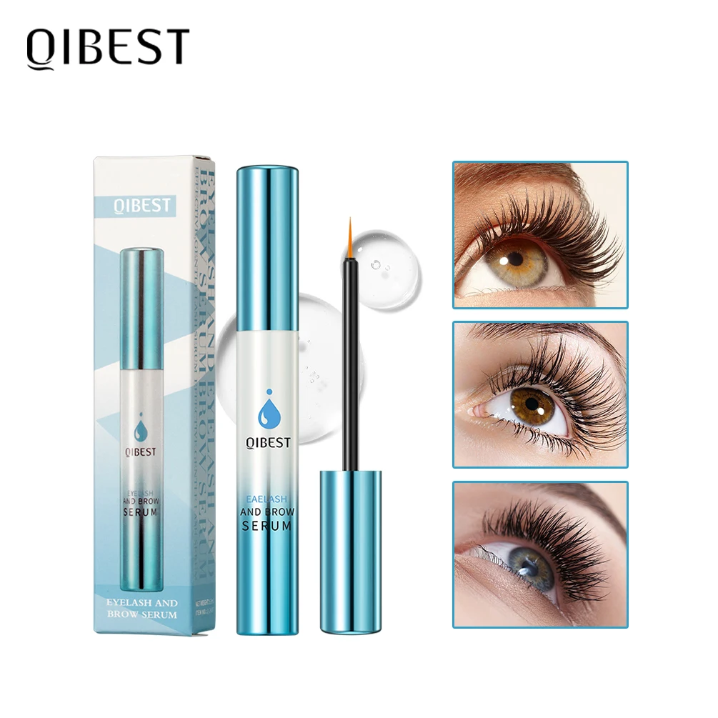 QIBEST Eyebrow Growth Serum Thicker Eyelash Moisturizing Longer Lashes Fast Eyelashes Volume Eyebrows Eyelash Mascara Enhancer