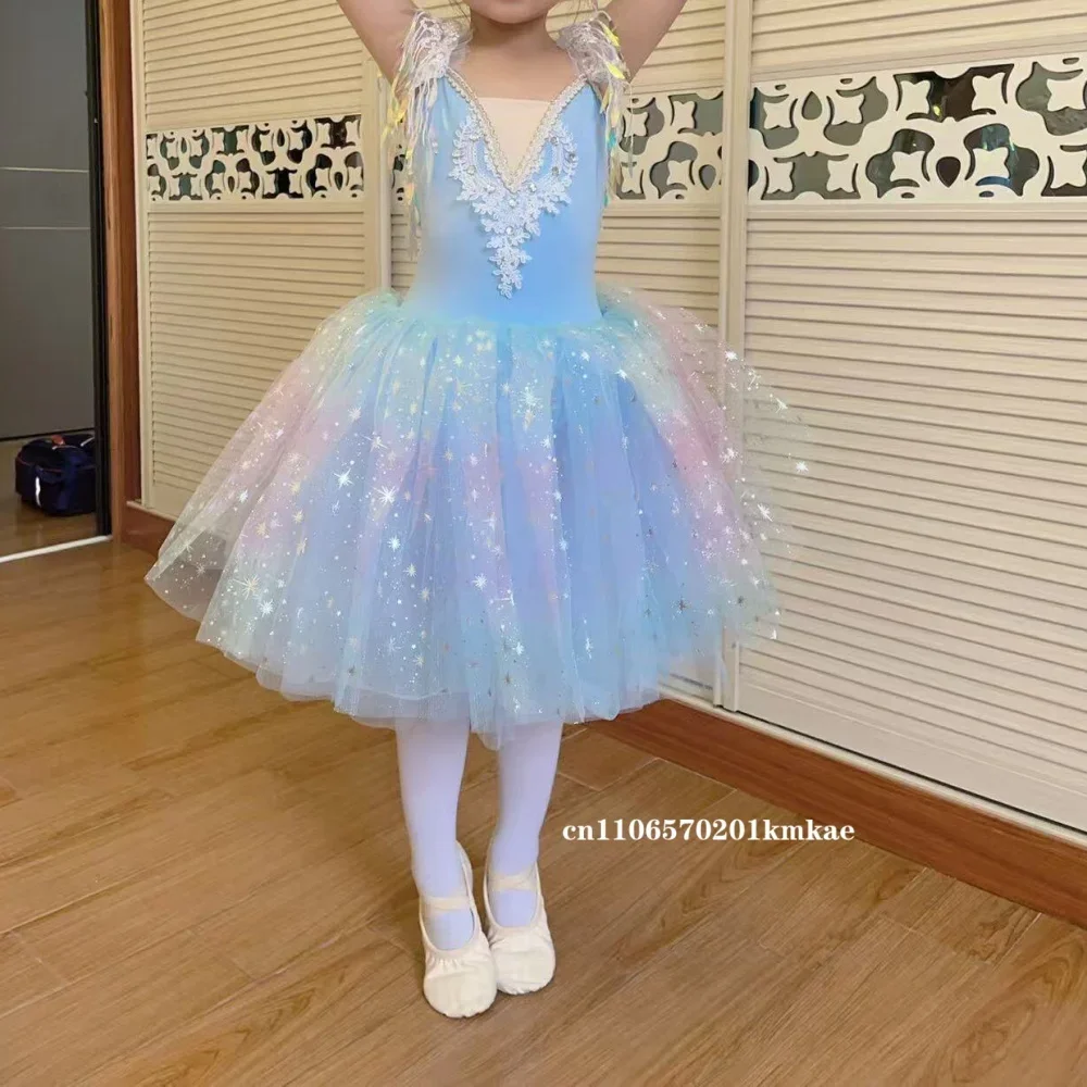 新しいバレエチュチュドレス女の子子供子供バレリーナドレスパフォーマンス女の子バレエダンス現代衣装ドレス