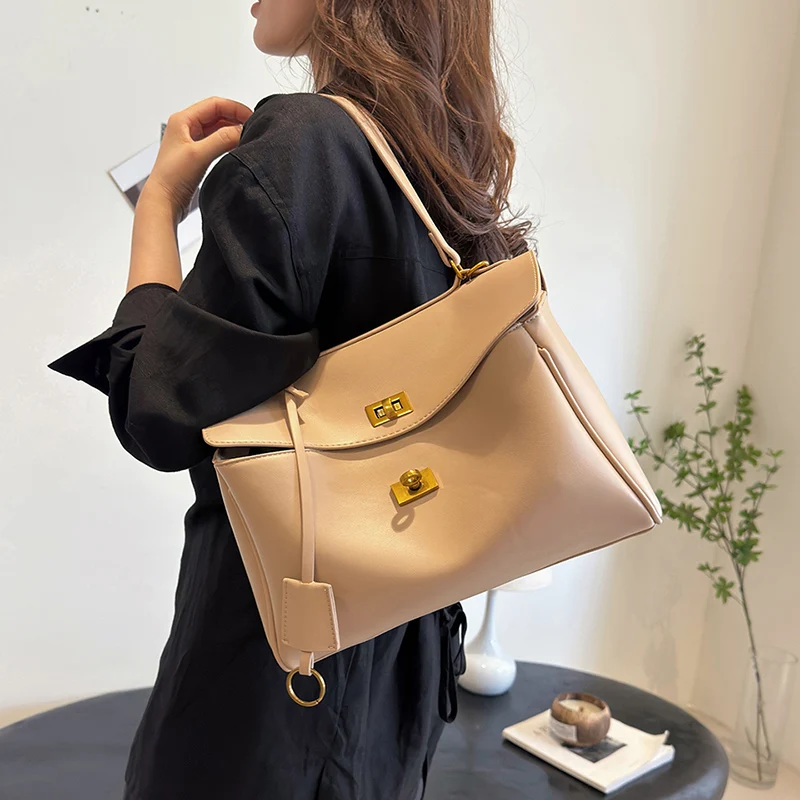 Lizzytsu Luxury Brand PU Solid Square Shoulder Bags Fashion Crossbody Bags Women Retro Handbag Casual Korea Designer Tote Bag