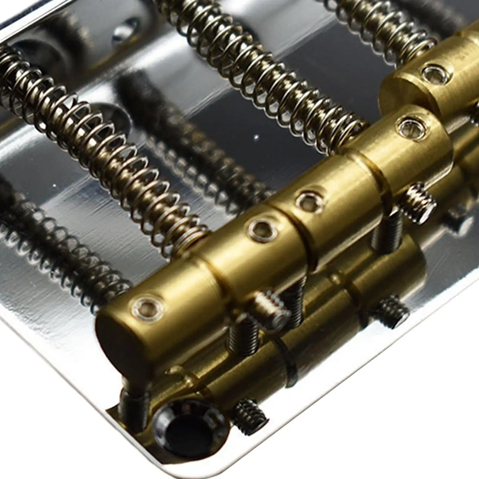 1 Set of Zinc Alloy 4 String Bass Bridge Assembly with Wrench Screws for Electric Guitar Bass Musical Instrument Accessories - view 5