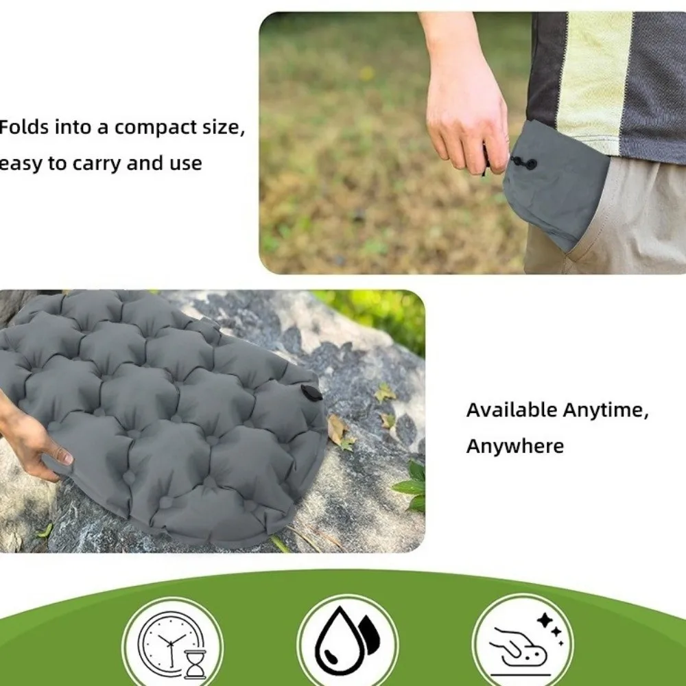 Foldable Inflatable Seat Cushion Moisture-proof Waterproof 3D Air Seat Cushion Comfortable Space-saving Camping Chair Pad Office
