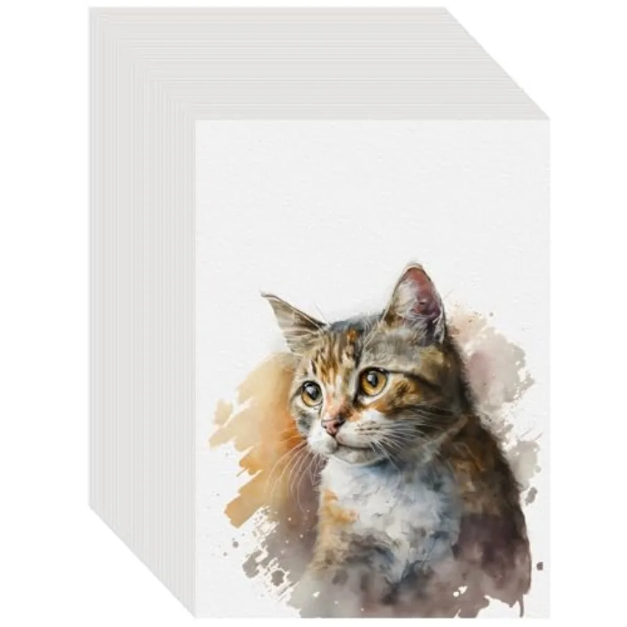 100PCS Watercolor Paper Bulk, 140lb/300g Cold Press Thick Water Color Paper Pad for Child Adult, White Art Paper for Drawing Pa
