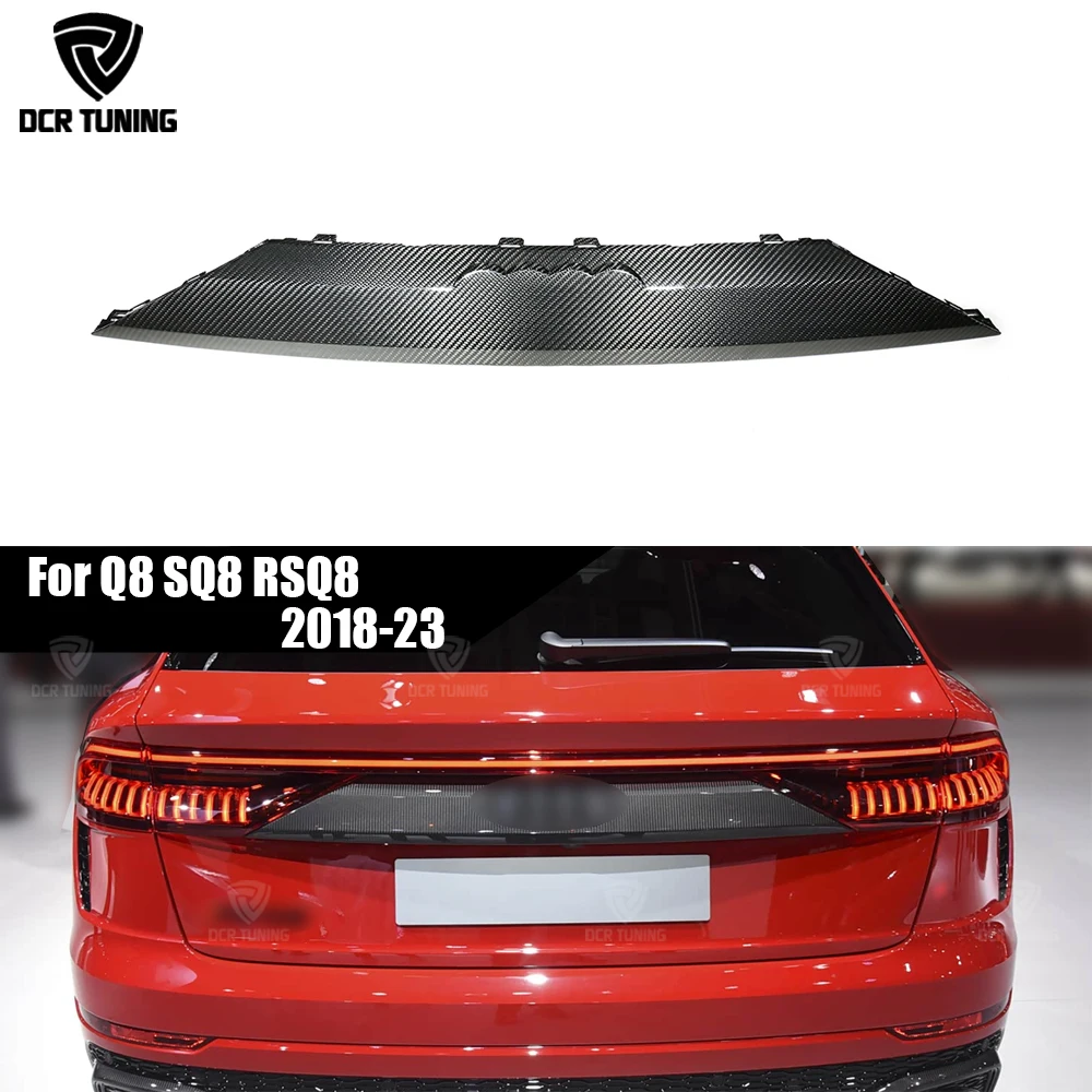 

Rear Trunk Trim For Audi 2018-23 Q8 SQ8 RSQ8 Dry Carbon Fiber Rear Bumper Trunk Plate Trim Replacement W/O Logo