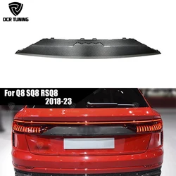 Rear Trunk Trim For Audi 2018-23 Q8 SQ8 RSQ8 Dry Carbon Fiber Rear Bumper Trunk Plate Trim Replacement W/O Logo