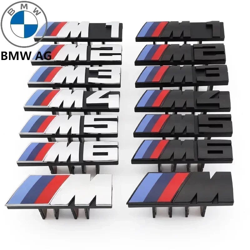 

2025 NEW! →1Pc Car Grille M Label Leaf Plate Side Label Modified Rear Logo Decorative Sticker For BMW 3 4 5 Series MMM POWER!!!