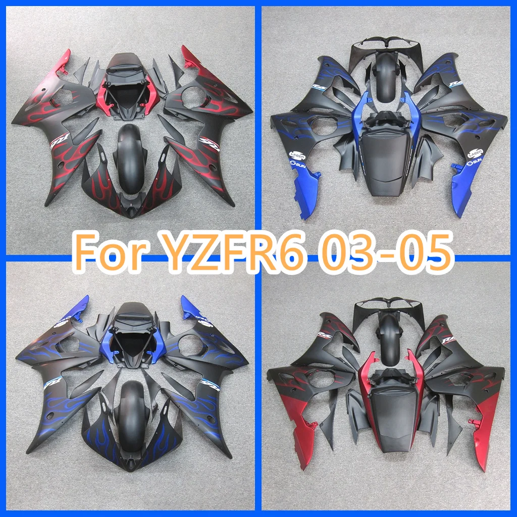 

YZFR6 2003 2004 2005 Multiple Choices Motorcycle Bodywork for YAMAHA 03 04 05 YZF R6 ABS Plastic Cowling Fairing Kit red flames
