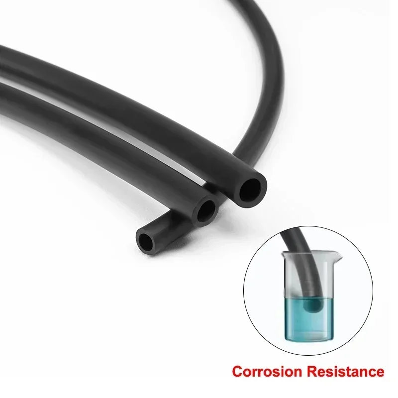 1M ID 2-32mm FKM Fluororubber Hose Flexible Pipe Oil resistant Corrosion/High temperature/Solvent resistant  FKM Hose Black Tube