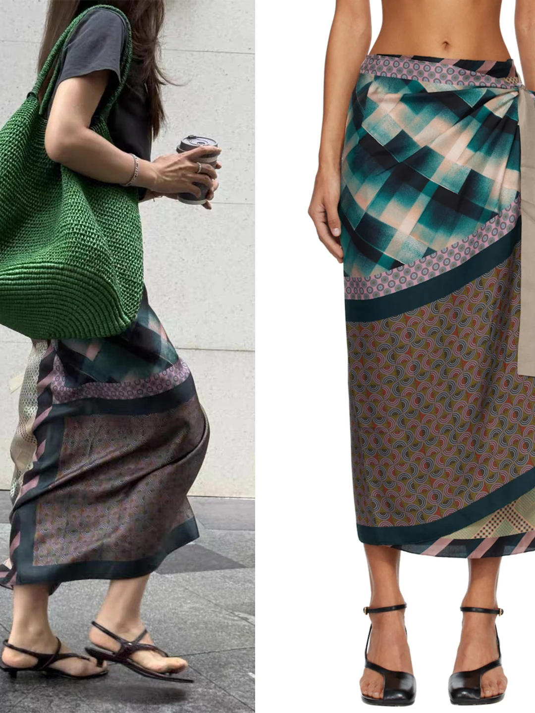 

Antwerp Design Abstract Geometric Print Sash Wrap Simple Versatile Skirt High Waist Asymmetrical Straight Cut Spring 2026