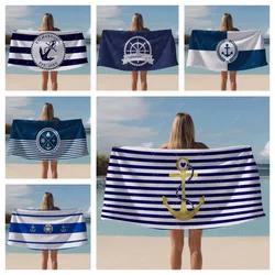 Custom Boat Name Beach Towel Personalized Sand Free Quick Dry Bath Towel Nautical Design Outdoor Pool Travel Towel