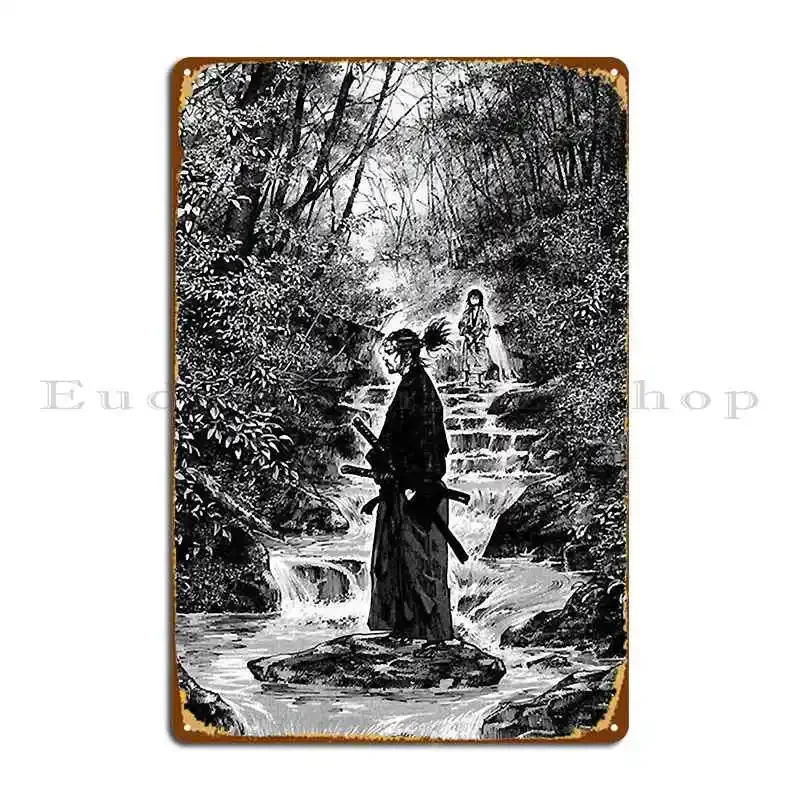 Mens Womens Manga Vagabond Musashi Miyamoto Manga Metal Sign Personalized Kitchen Party Wall Plaque Bar Tin Sign Poster