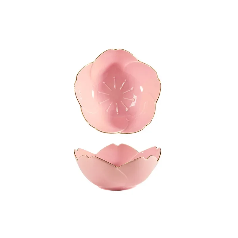 1pcs Sakura Ceramic Seasoning Dipping Bowl Cherry Blossom Trinket Plate Sauce Porcelain Sauce Dish Plate for Condiment Kitchen