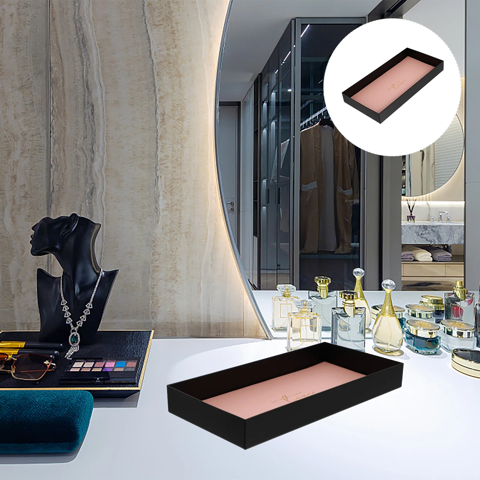 

1pc Cosmetics Jewelry Storage Tray Odorless Eco-Friendly Desktop Organizer Creative Decorative Holder Durable Light Practical