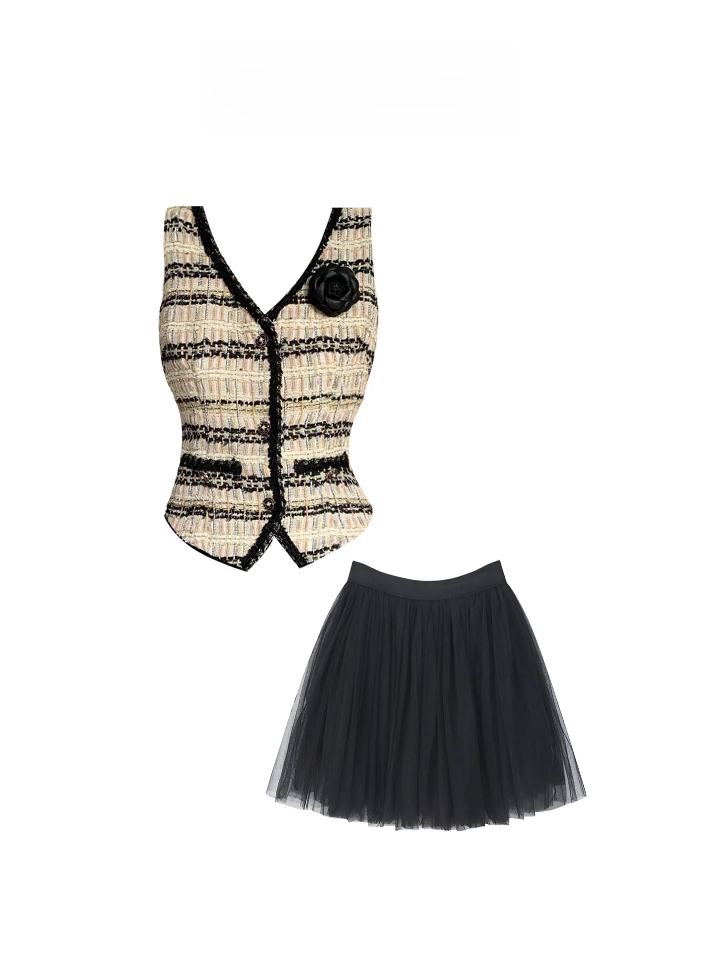 

HEZA летний винтажный широкий клетчатый жилет с v-образным вырезом, топ и пышная юбка, комплект женской моды, большие размеры, уютный повседневный наряд, ансамбль