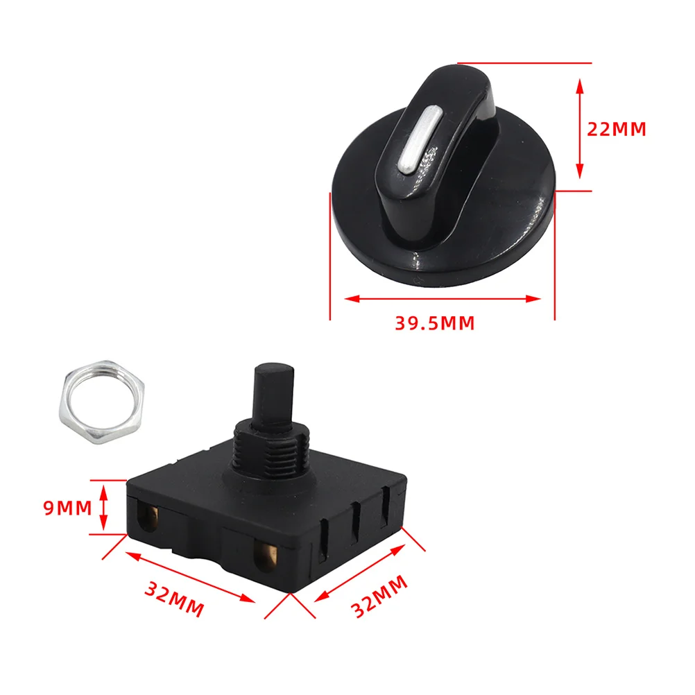 

Rotary Switch 2 Sets Motor Speed Controller Knob Fan Replacement Selector Universal ABS Material Easy Install High Performance