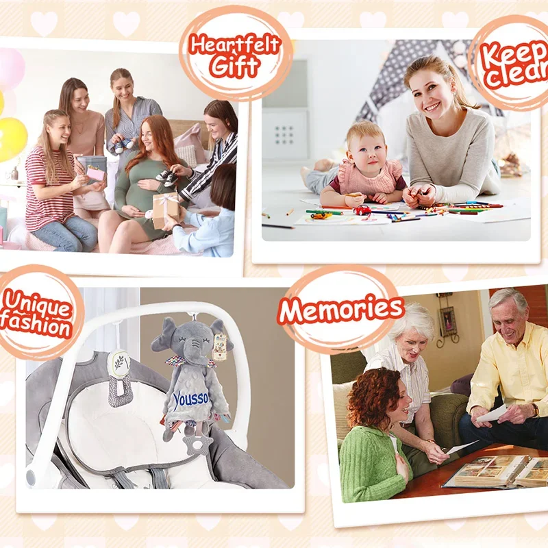 Cobertor de edredom de bebê personalizado com mordedor de silicone torre de algodão orgânico presentes de chuveiro para recém-nascidos