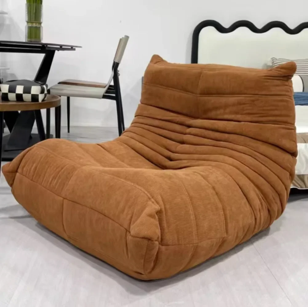 Togo caterpillar sofa balcony leisure bedroom living room reclining sleeping lazy sofa cream wind single recliner