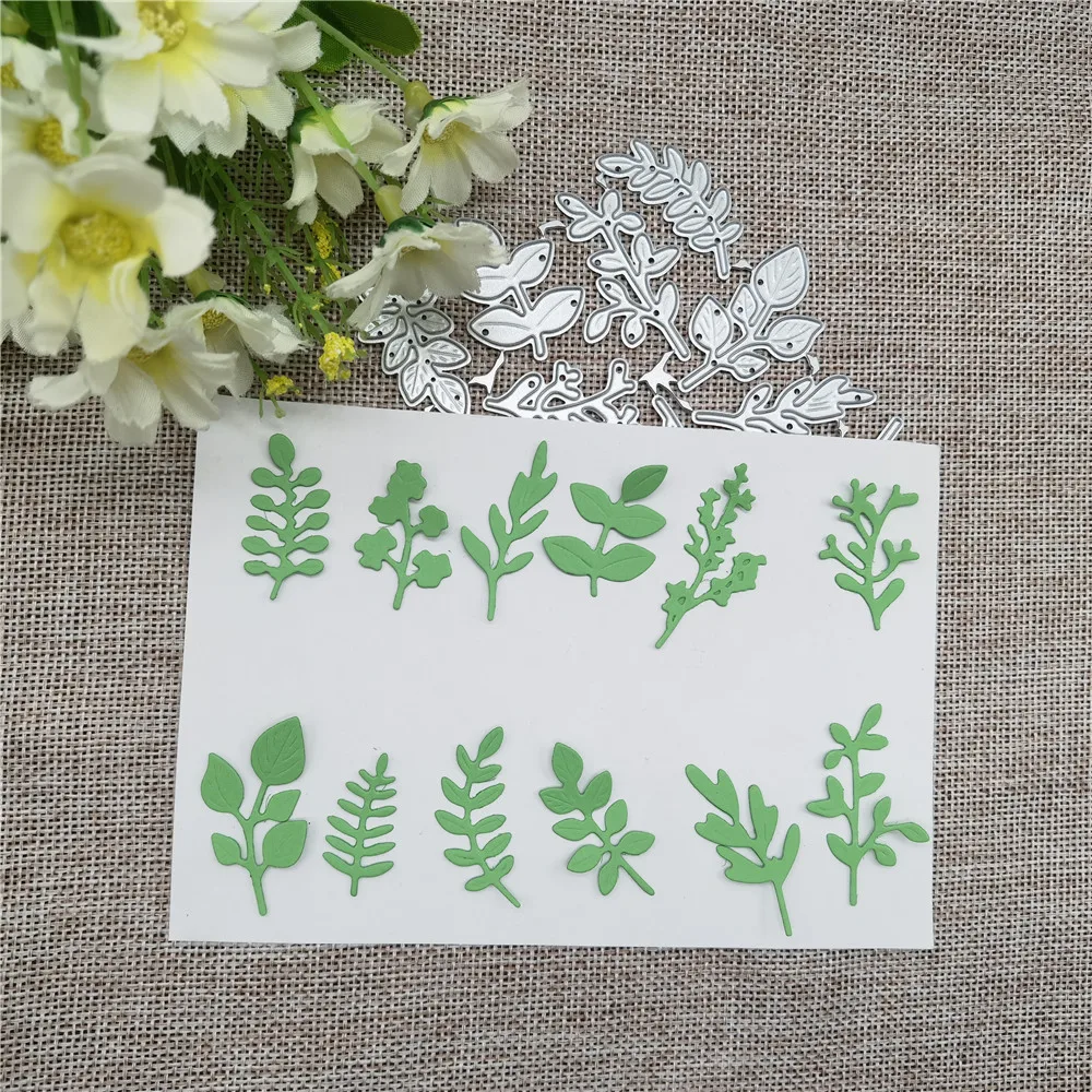 12-piece Leaf Cards Plant flowers Dies Metal Cutting Dies Stencils For DIY Scrapbooking Decorative Embossing Handcraft Template