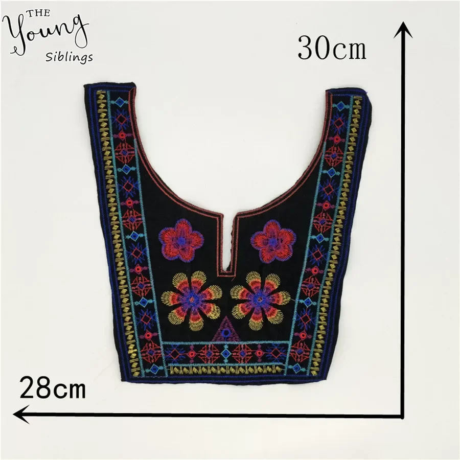 1PCS Ethnic style Fabric Lace Neckline Sewing Accessories Embroidery Applique Lace Collar DIY Clothing Accessories Scrapbooking