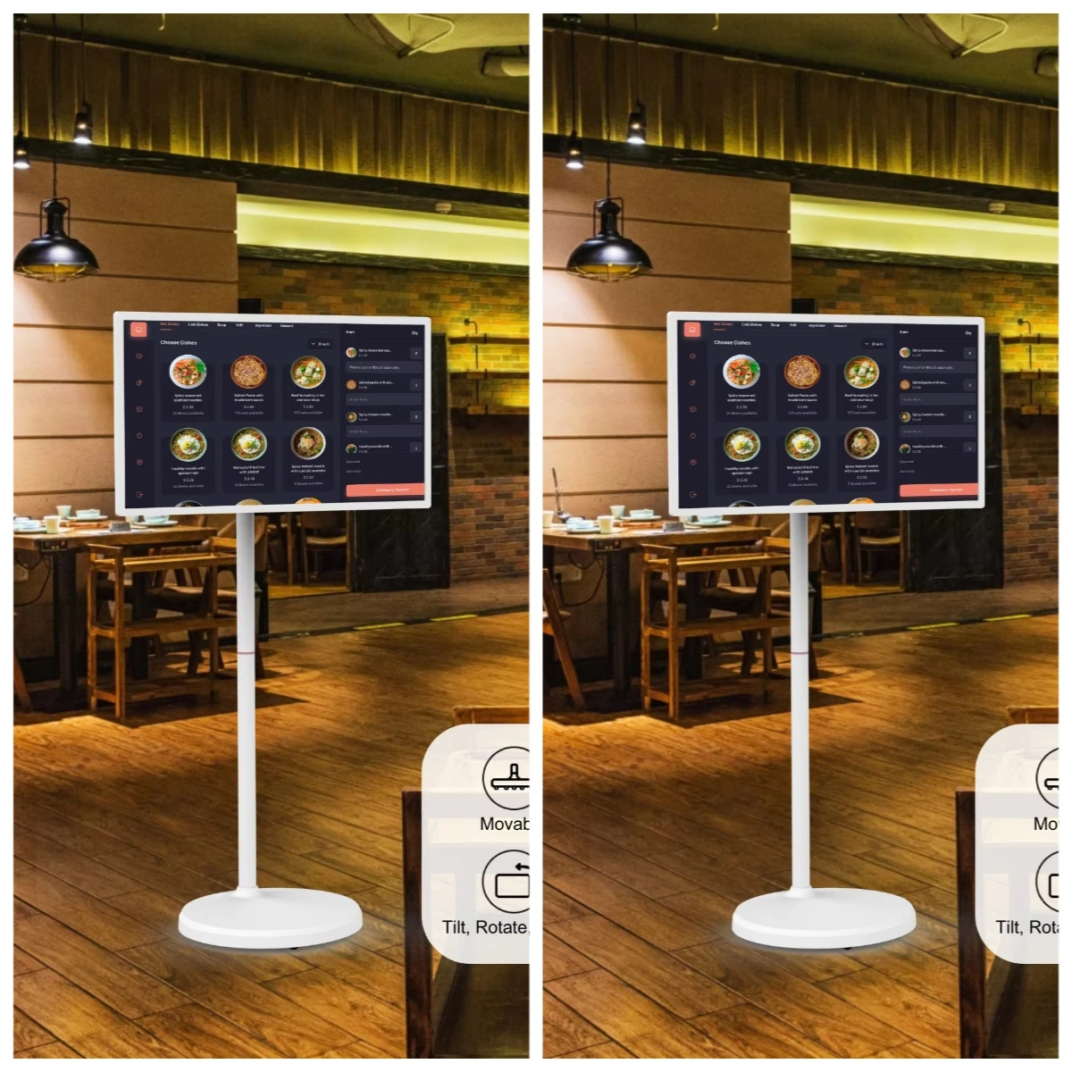 Spring Promotion：Interactive 32-Inch Smart Android 13 LCD Touch Screen Panel 8+128GB Portable Android Digital Signage for Restau