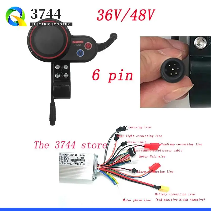 New NJAX Intelligent Brushless DC Motor Controller with LCD  For 36V 48V 450W Electric Scooter and E-Bike