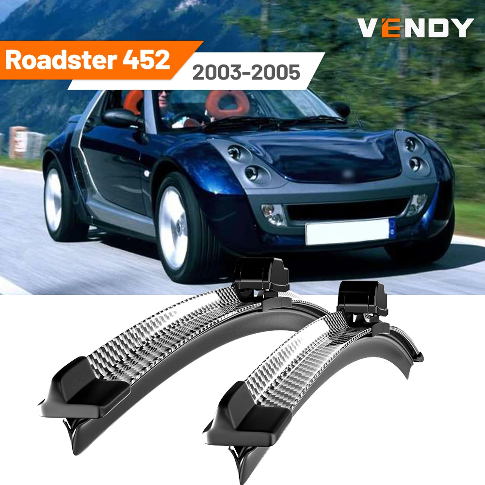 Für Smart Roadster 452 2003–2005 2004 2 Stück Frontscheibenwischerblätter Scheibenwischer aus Kohlefaser und Schwarz