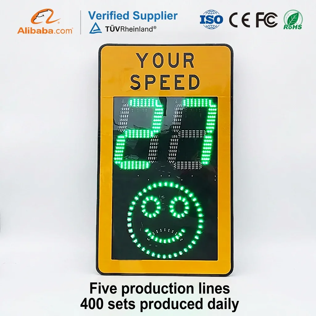 Urban Roadway For Evidence Collection Maintenance Free Advanced Solar Radar Speed Detector Camera Slow Down Alert
