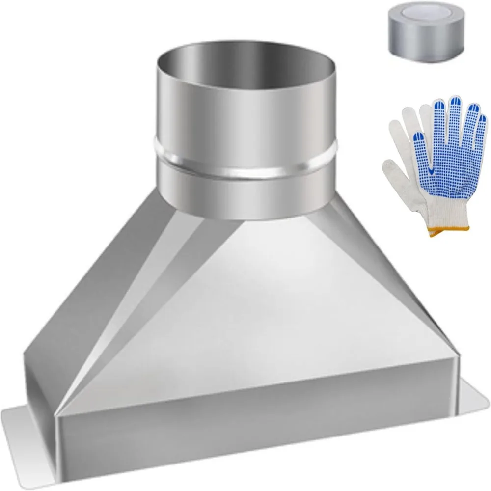 Durable Easy Installation Microwave Vent Kit Galvanized Steel Silver Duct Transition Rustproof Duct Connector Kitchen