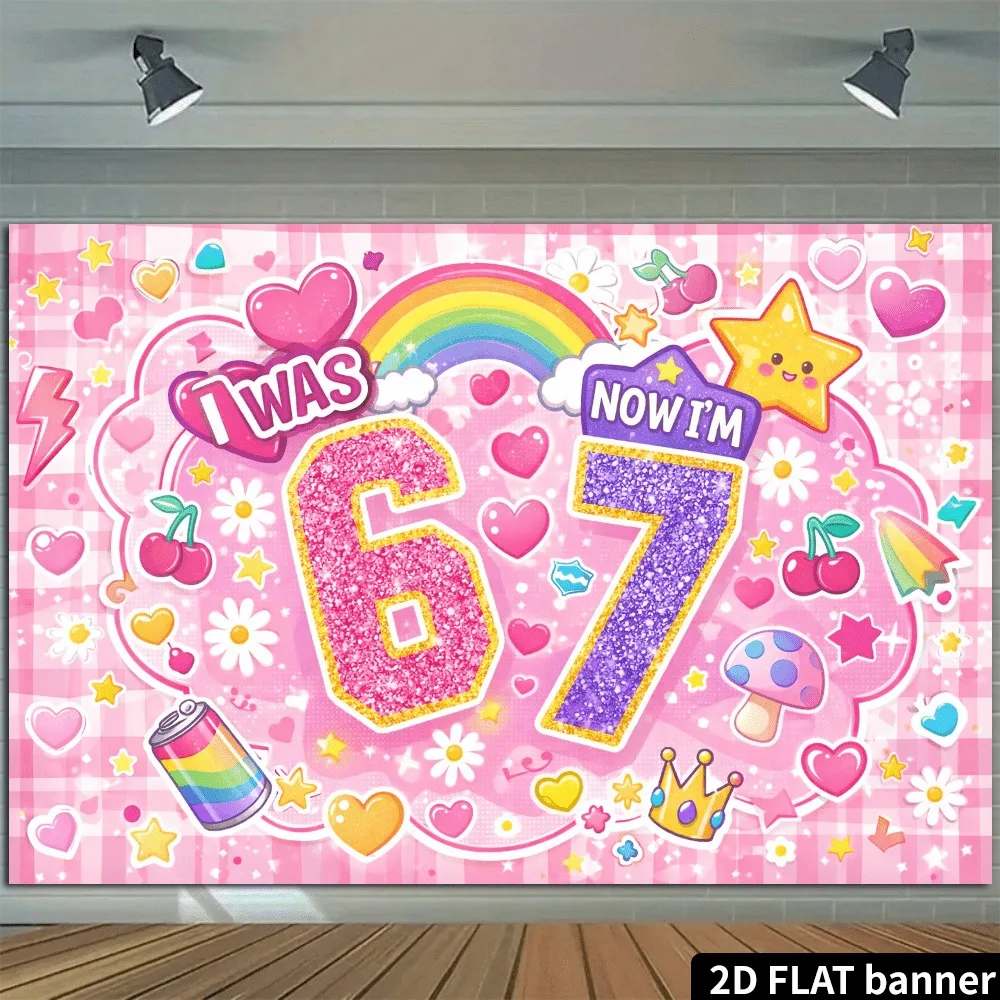 2D Flache Farbige Zahlen ICH BIN JETZT 6, WAR EHER 7 - Themen-Dekoration für Jungen- und Mädchen-Geburtstagsfeiern, Party-Hintergrund, Partyzubehör, Deko-Banner – Detail 5