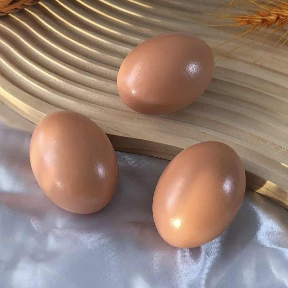 4PCS Holiday Props 1:1 Simulated Egg Model Smooth Surface Craft Kits DIY Wooden Egg Kids Games Egg Painting