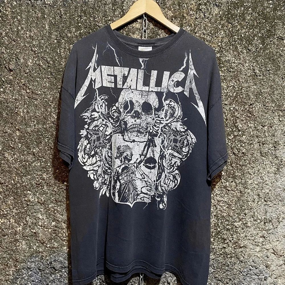 Summer Pure Cotton Fashionable Coast Dark  Loose Harajuku Short-Sleeved Workwear Retro Cartoon Anime T-Shirt Casual Printed Top
