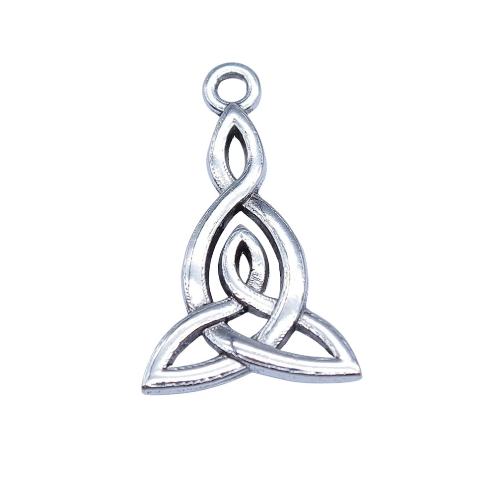 20pcs/lot 15x25mm Triquetra knot Charms For Jewelry Making Antique Silver Color 0.59x0.98inch