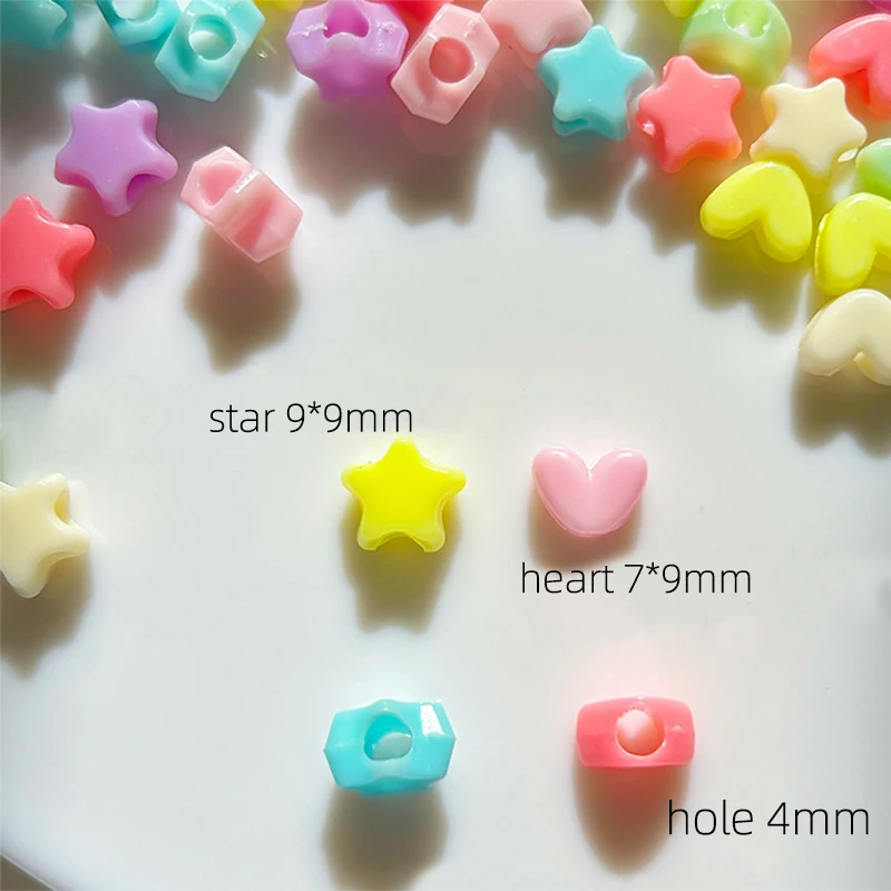 50/100pcs 9mm Acrylic Star Beads Shaped Colorful Plastic Loose Spacer for Jewelry Making Pendant Necklace Bracelet Handmade DIY